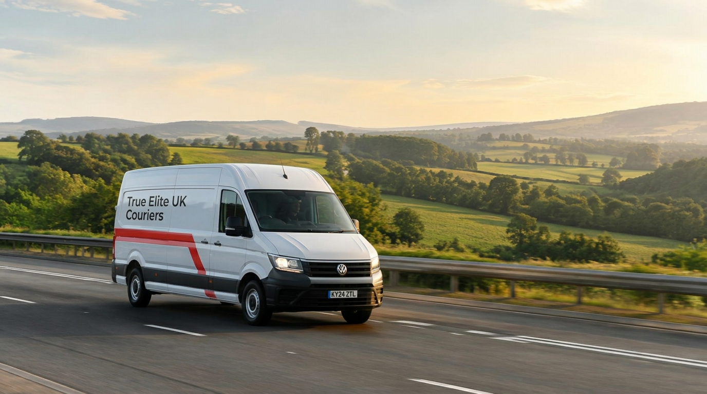True Elite UK Couriers van on the road